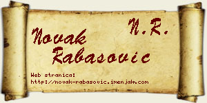 Novak Rabasović vizit kartica